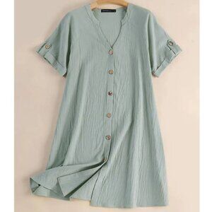 SHEIN - Elegant A Line Dress Woman Half Sleeve V-Neck Sundresses Size 4x